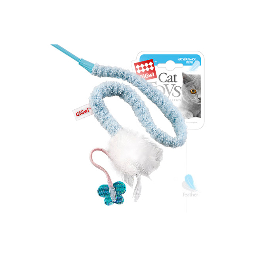 GiGwi Игрушка на стеке для кошек, с перьями