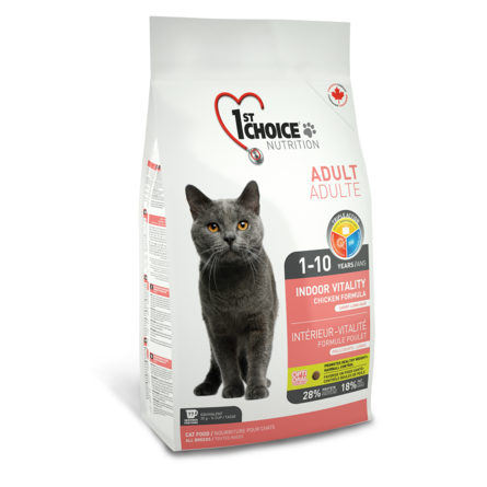 1st Choice Vitality Сухой корм для взрослых домашних кошек (с курицей), 2,72 кг - фото 1