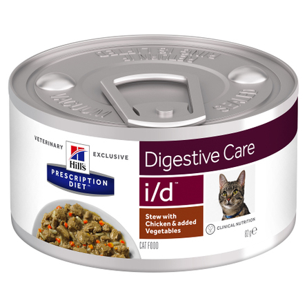 Hill's Prescription Diet i/d Рагу для кошек при заболеваниях ЖКТ (с курицей и добавлением овощей), 82 гр - фото 1