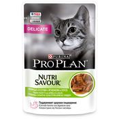 Влажный корм Pro Plan Nutri Savour для взрослых кошек с чувствительным пищеварением или с особыми предпочтениями в еде, с ягненком в соусе