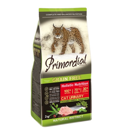 Primordial GRAIN FREE URINARY Сухой корм для кошек с МКБ, индейка, сельдь , 2 кг - фото 1