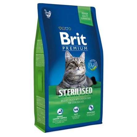 Brit Premium Cat Sterilised Chicken Сухой корм для стерилизованных кошек (курица и куриная печень), 8 кг - фото 1