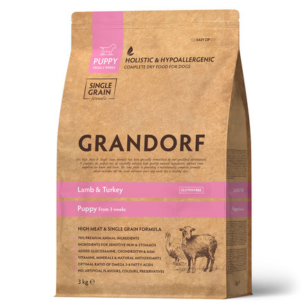 GRANDORF PUPPY low-grain Сухой корм для щенков с 3 недель, ягнёнок с индейкой – интернет-магазин Ле’Муррр