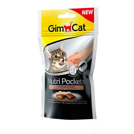 Gimpet Nutri Pockets Витаминизированное лакомство для взрослых кошек (с птицей и биотином) – интернет-магазин Ле’Муррр