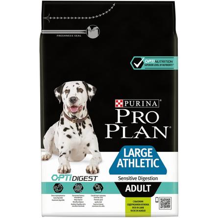 Pro Plan OptiDigest Large Athletic Adult Сухой корм для взрослых собак крупных пород с атлетическим телосложением с чувствительным пищеварением (с ягненком и рисом), 3 кг - фото 1