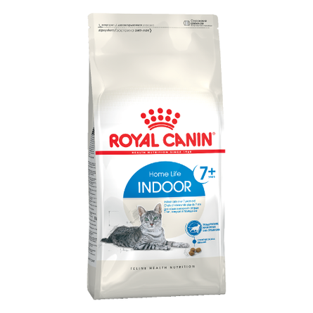 Royal Canin Indoor +7 Облегченный сухой корм для пожилых домашних и малоактивных кошек старше 7 лет, 3,5 кг - фото 1