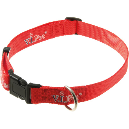 V.I.Pet Регулируемый ошейник для собак, 25 мм, 35-70 см, цвет красный - фото 1
