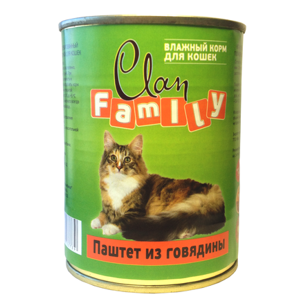 Clan Family Паштет для взрослых кошек (с говядиной) – интернет-магазин Ле’Муррр