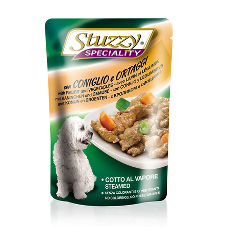 Stuzzy Speciality con Dog Coniglio e Ortaggi Кусочки паштета в соусе для взрослых собак всех пород (с кроликом и овощами), 100 гр - фото 1