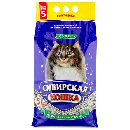 Сибирская кошка Супер Наполнитель комкующийся , 5 л