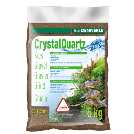 Dennerle Crystal Quartz Gravel Грунт аквариумный, темно-коричневый, фракция 1-2 мм, 5 кг - фото 1