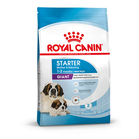 Royal Canin Giant Starter Mother & Babydog Корм сухой полнорационный для собак очень крупных пород (> 45 кг) в конце беременности и в период лактации, а также для щенков в период отъема от матери и до 2-х месячного возраста, 4 кг