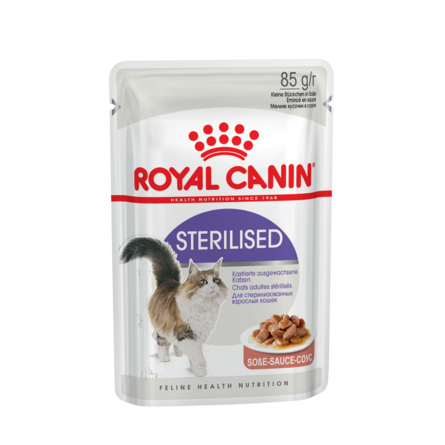 Royal Canin Sterilised Кусочки паштета в соусе для взрослых стерилизованных кошек и кастрированных котов, 85 гр - фото 1