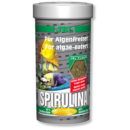 JBL Spirulina Основной корм премиум-класса для водорослеедов, хлопья, 1 л - фото 1