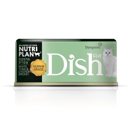 NUTRI PLAN DISH корм для кошек белый тунец с куриной грудкой в бульоне, 85 гр - фото 1