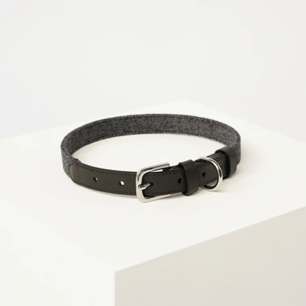 Barq - Tesoro Collar Кожаный ошейник, S (27-32 см), черный графит
