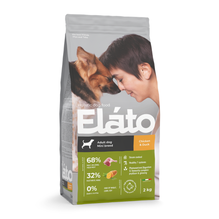 Купить Elato Holistic Adult Mini Сухой корм для собак мелких пород, курица с уткой, 2 кг за 2590.00 ₽