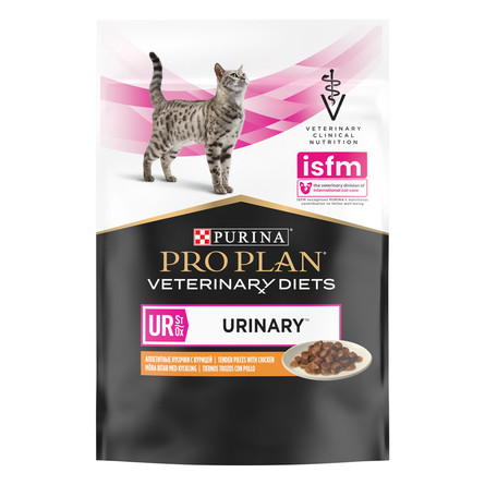 Pro Plan Veterinary Diets UR Влажный корм для кошек при болезнях нижних отделов мочевыводящих путей (c курицей), 85 гр - фото 1