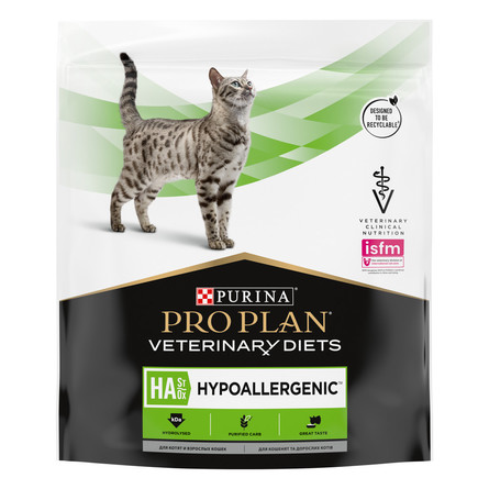 Purina Veterinary Diets Hypoallergenic Сухой лечебный корм для кошек при заболеваниях кожи, 325 гр - фото 1