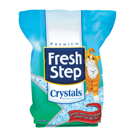 FRESH STEP Crystals Силикагелевый наполнитель для кошачьего туалета антибактериальный без добавок, 1,81 кг