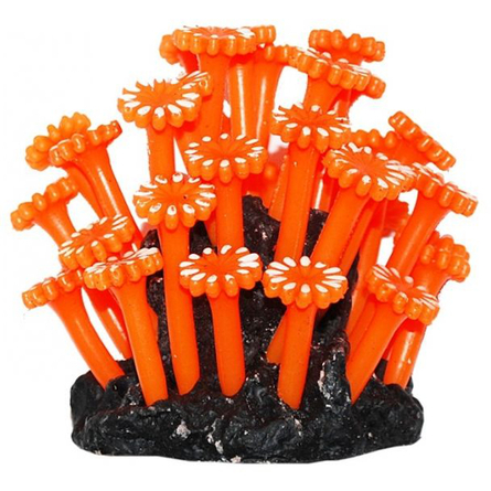 УЮТ Коралл аквариумный Анемоны оранжевые, силиконовый, 10 см - фото 1