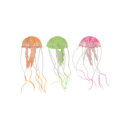 Flamingo Декорация для аквариума светящаяся медуза, цвет в ассортименте, силикон - фото 1