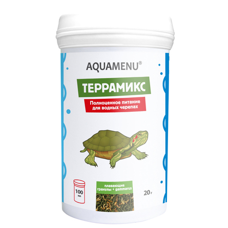 АКВА МЕНЮ ТЕРРАМИКС Основной корм для водных черепах, с гаммарусом, 20 гр