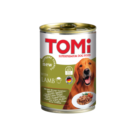 ToMi Кусочки паштета в соусе для взрослых собак всех пород (с ягненком), 400 гр