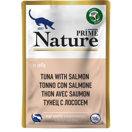 PRIME NATURE Пауч для кошек тунец с лососем в желе – интернет-магазин Ле’Муррр