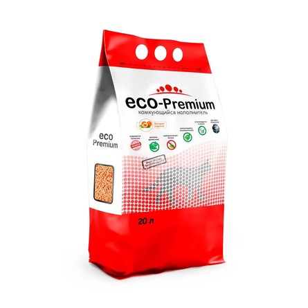 ECO Premium Древесный комкующийся наполнитель, персик, 7,6 кг