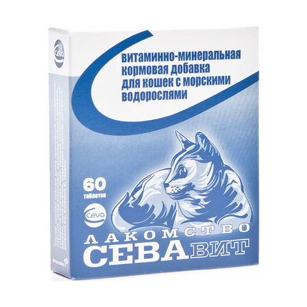Ceva Витаминизированное лакомство для кошек (с морскими водорослями), 60 таблеток - фото 1