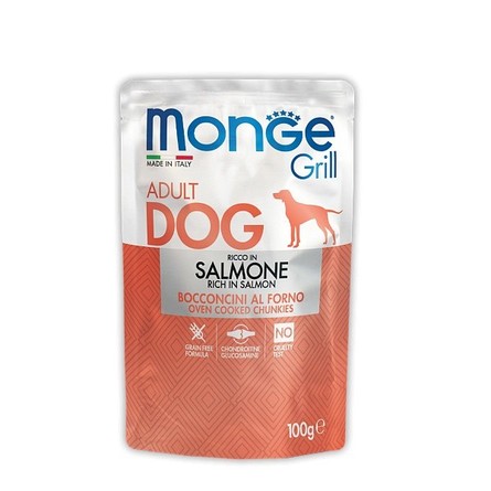 Monge Dog Grill Паучи для взрослых собак, с лососем – интернет-магазин Ле’Муррр