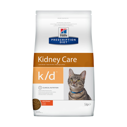 Hill's Prescription Diet k/d Kidney Care Сухой диетический корм для кошек при профилактике заболеваний почек (курица), 5 кг - фото 1