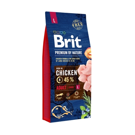 Brit Premium by Nature Adult L Сухой корм для взрослых собак крупных пород , 15 кг - фото 1