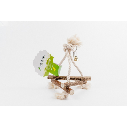 Zoobaloo Качели для птиц 3D с веревкой и колокольчиком, малые
