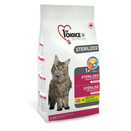 1st Choice Sterilized Сухой корм для кастрированных котов и стерилизованных кошек (с курицей и бататом), 2,4 кг