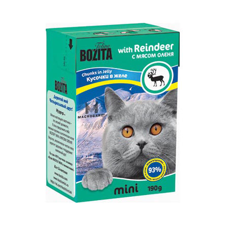 Bozita Mini Кусочки паштета в желе для взрослых кошек (с мясом оленя) – интернет-магазин Ле’Муррр