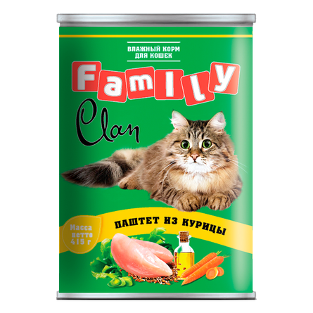 Clan Family Паштет для взрослых кошек (с курицей), 415 гр - фото 1