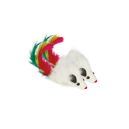 Triol Игрушка для кошек мышь-погремушка с пером, 1 шт - фото 1