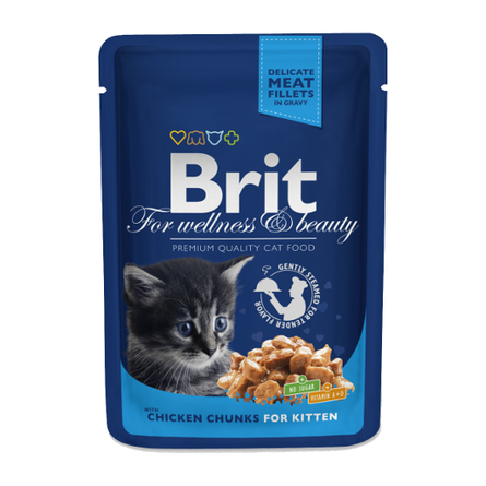 Brit Premium Кусочки паштета в соусе для котят (с курицей), 100 гр - фото 1