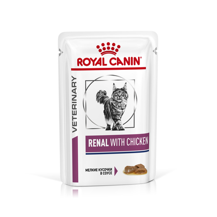Royal Canin Renal Влажный лечебный корм для кошек при заболеваниях почек (с цыпленком), 85 гр - фото 1