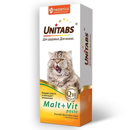 Unitabs Malt+Vit Паста с таурином для кошек, 120 мл - фото 1