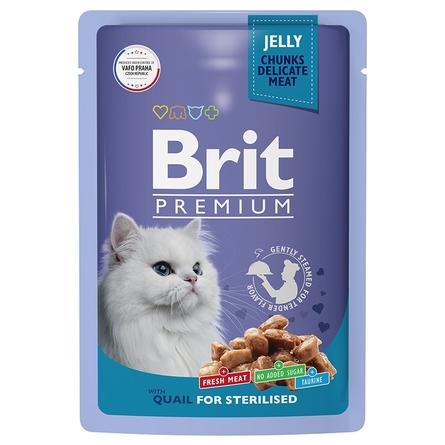 Brit Premium Пауч перепелка в желе для стерилизованных кошек, 85 гр - фото 1