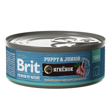Brit Premium by Nature Паштет для щенков всех пород, ягненок, 100 г - фото 1