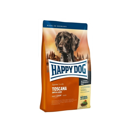 Happy Dog Сухой корм для собак средних и крупных пород с избыточным весом и чувствительным пищеварением с уткой и лососем, Тоскана, 12,5 кг - фото 1