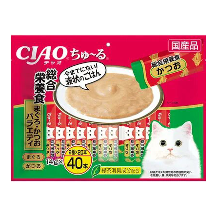 INABA Ciao Комплексное питательное лакомство для кошек (микс бонито, желтоперый тунец), 560 гр - фото 1