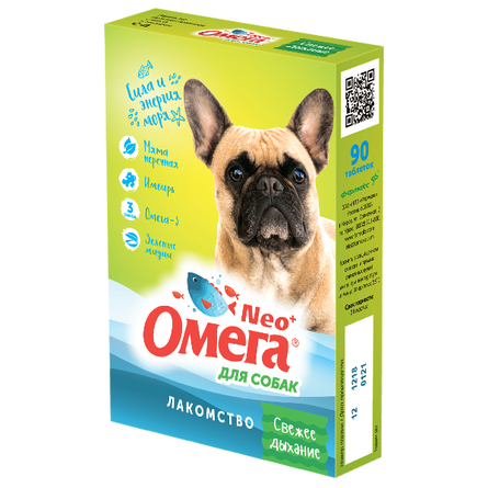 Омега Neo+ Свежее дыхание Лакомство для собак, 90 таблеток - фото 1