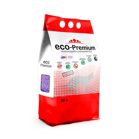ECO Premium Древесный комкующийся наполнитель, лаванда, 7,6 кг - фото 1