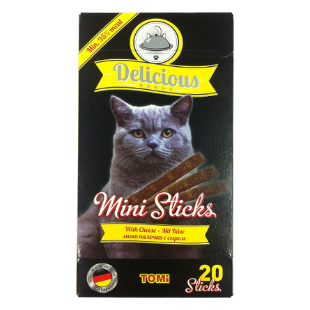 ToMi Delicious Mini Sticks Мясная палочка для взрослых кошек (с сыром), 1 шт