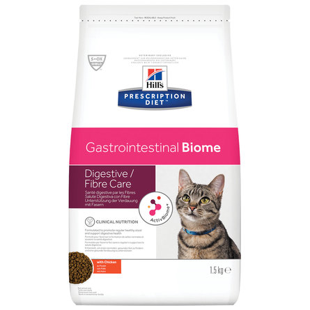 Hill's Prescription Diet Gastrointestinal Biome Сухой диетический корм при расстройствах пищеварения для кошек, с курицей, 1,5 кг - фото 1